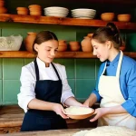 전통음식조리사로 성장하기 위한 멘토링 - **A master chef teaching an apprentice traditional Russian cooking techniques.**
    *   **Image Des...
